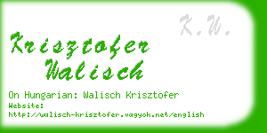 krisztofer walisch business card